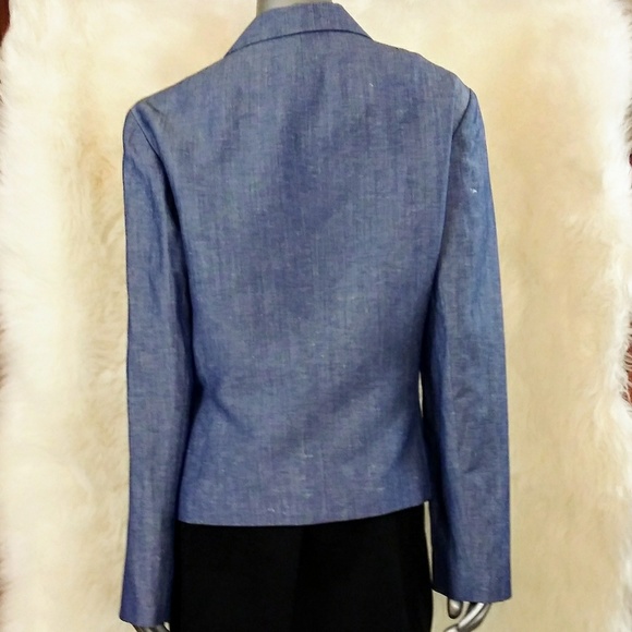 🎀LAFAYETTE 148 NEW YORK BLUE PLEAT POCKET JACKET - Picture 3 of 6